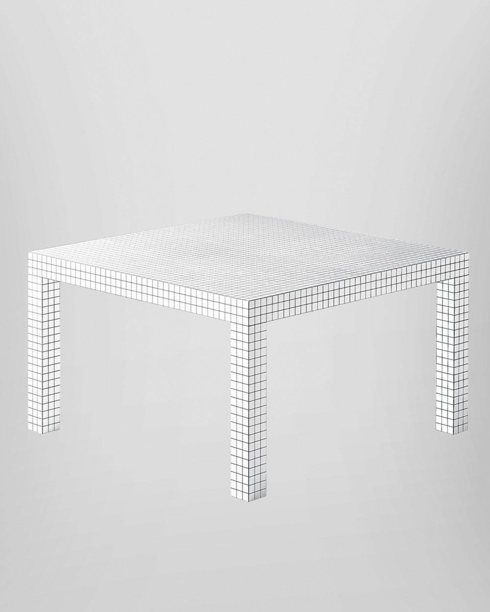 Contemporary Zanotta Large Quaderna Table/Writing Desk in White Plastic Laminate, Superstudio For Sale