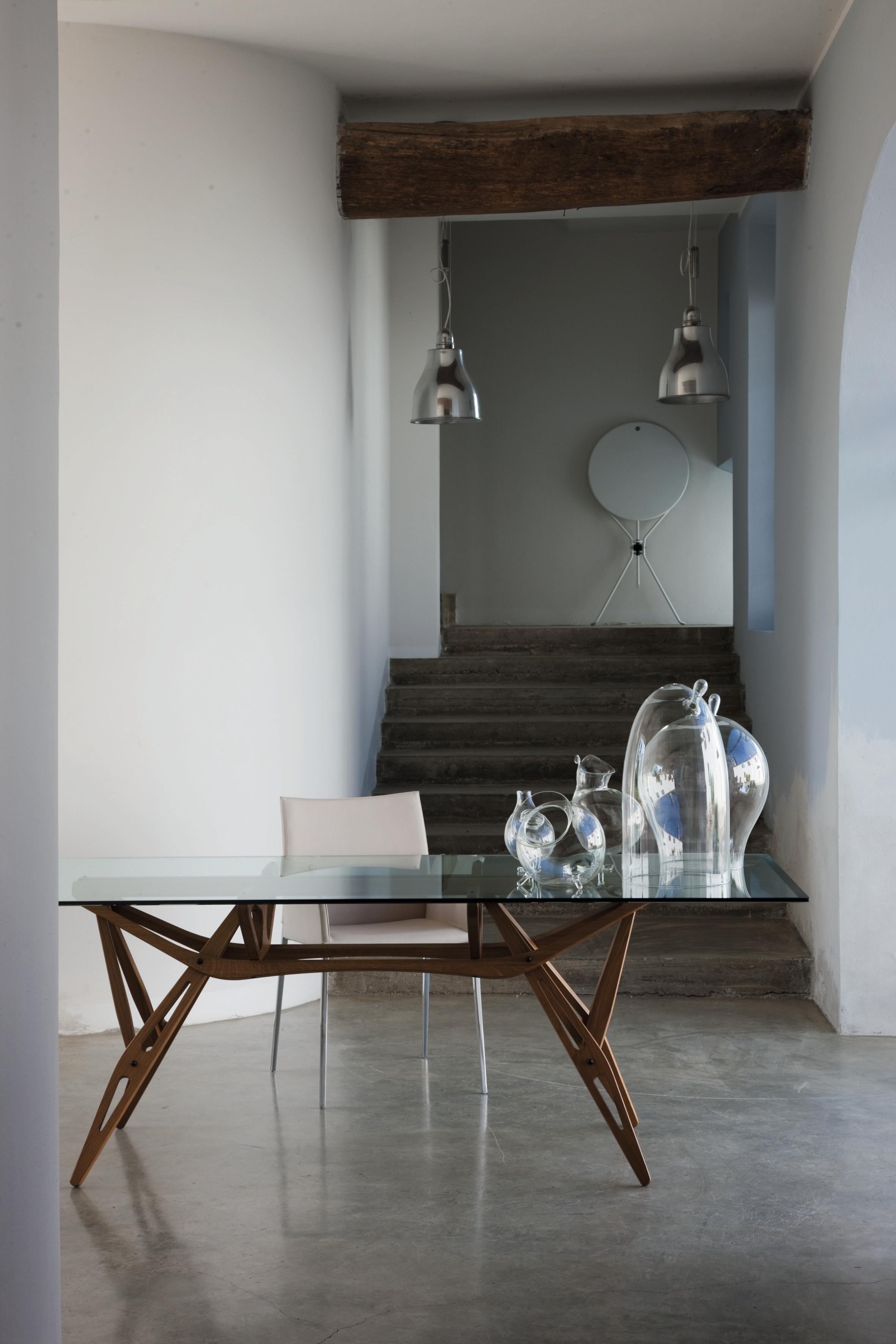 Zanotta Large Reale Table in Emperador Marble Top with Canaletto Walnut Frame In New Condition For Sale In Brooklyn, NY