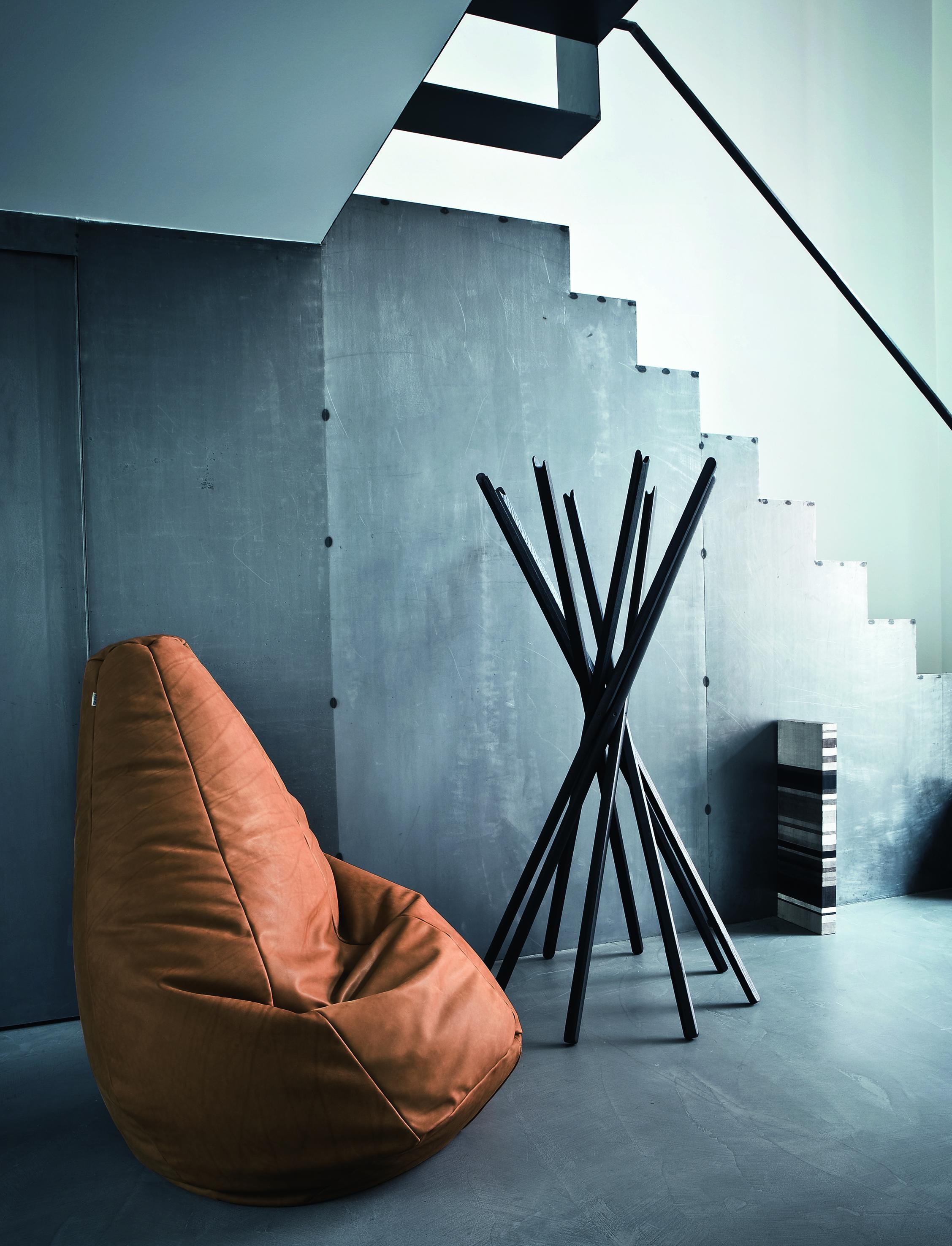 italien Zanotta Large Sacco in Black Vip Fabric by Gatti, Paolini, Teodoro en vente