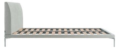 Zanotta Large Talamo Bed with Separate Springings in Grey Upholstery