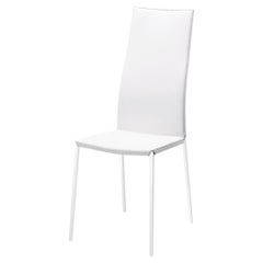 Zanotta Lialta Chair in White Upholstery with White Aluminum Frame