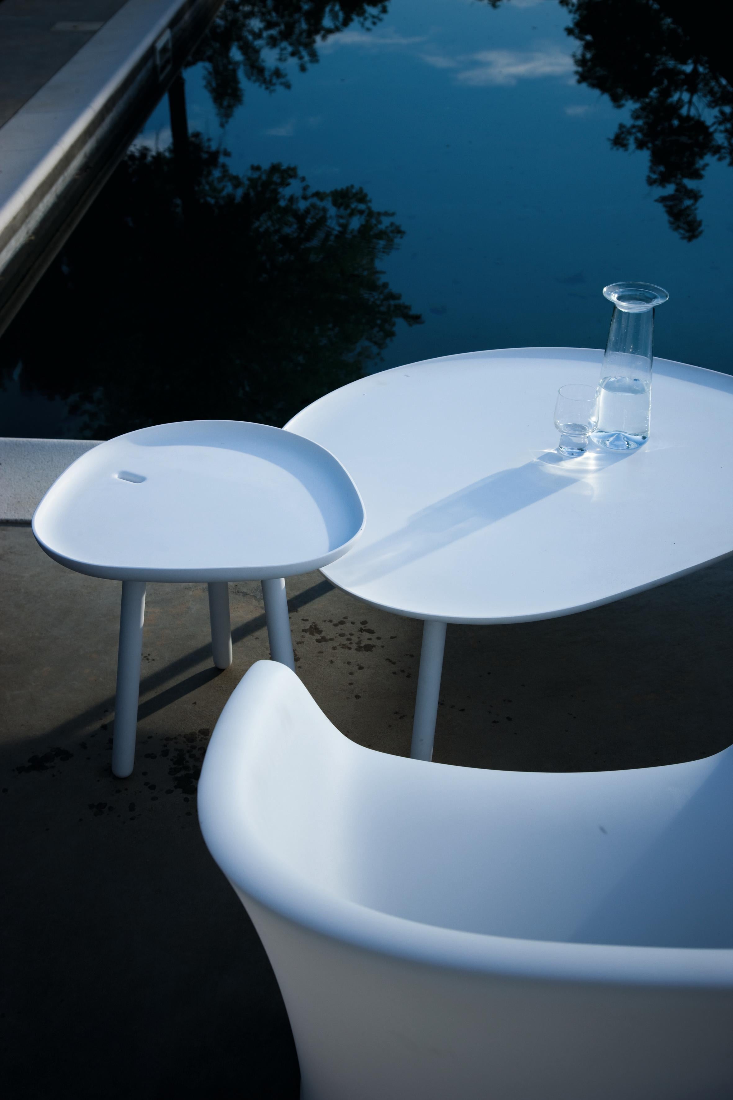 Zanotta Loto Small Table in White Acrylic Resin by Ludovica+Roberto Palomba For Sale 3