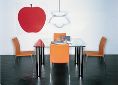 Zanotta Marcuso Table in Plate Glass Top & Stainless Steel Legs by Marco Zanuso