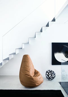 Zanotta Medium Sacco aus orangefarbenem Vip-Stoff von Gatti, Paolini, Teodoro