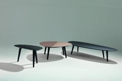 Zanotta Medium Tweed Mini Table in Black Oak Top with Black Frame