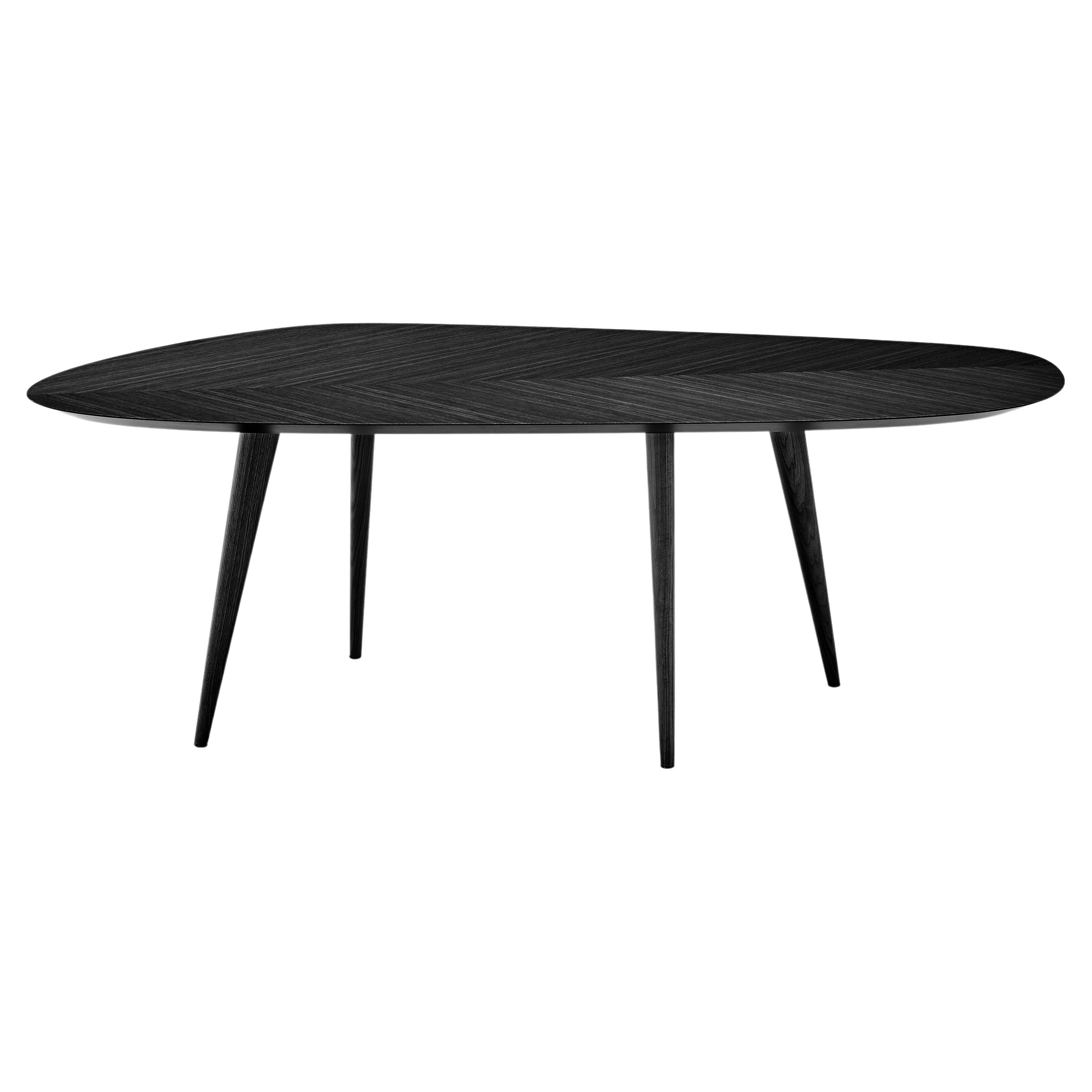 Zanotta Medium Tweed-Tisch mit Platte und Rahmen aus schwarzer Eiche von Garcia Cumini