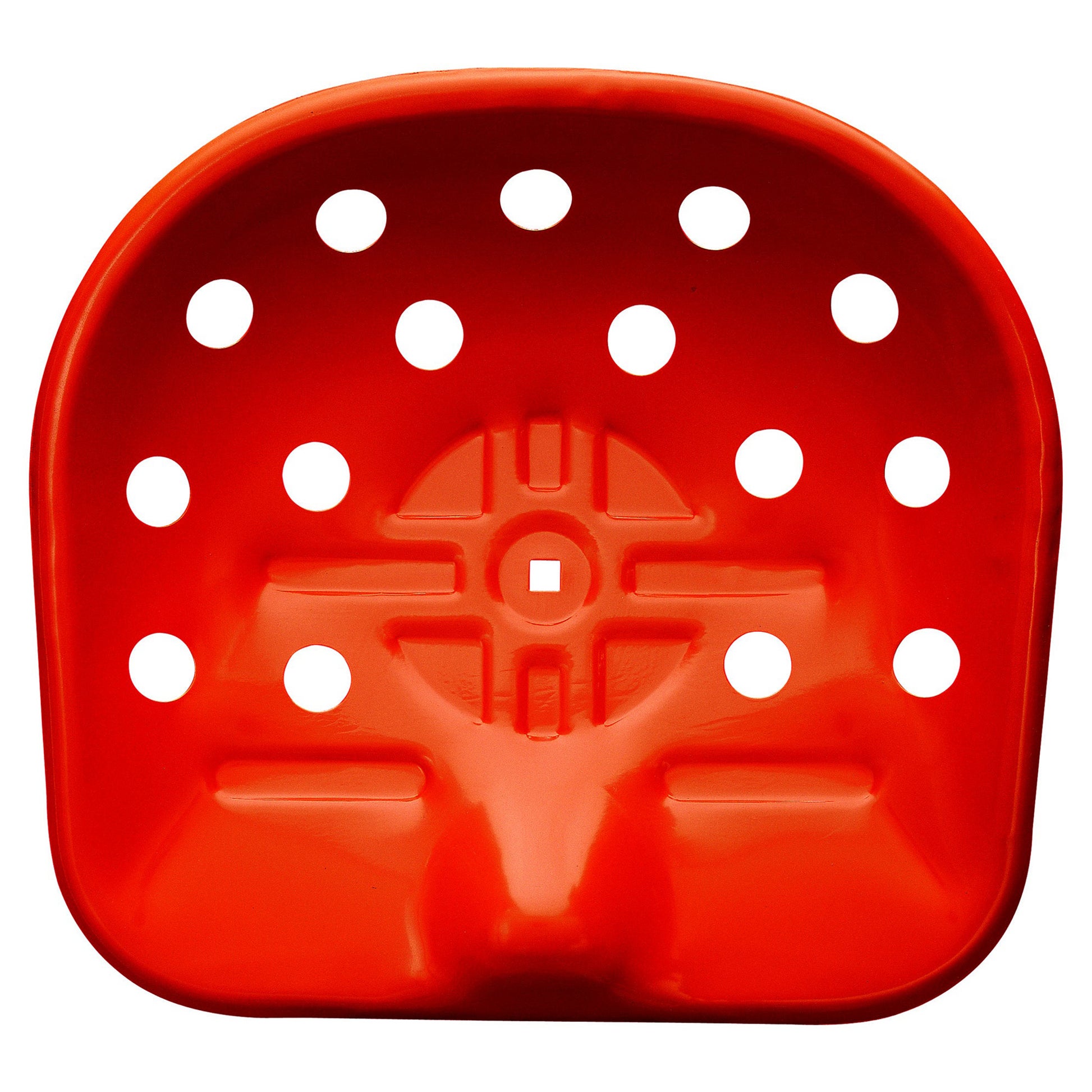 Zanotta Mezzadro Stool in Orange with Chromium Plated Steel Stem & Beech Base