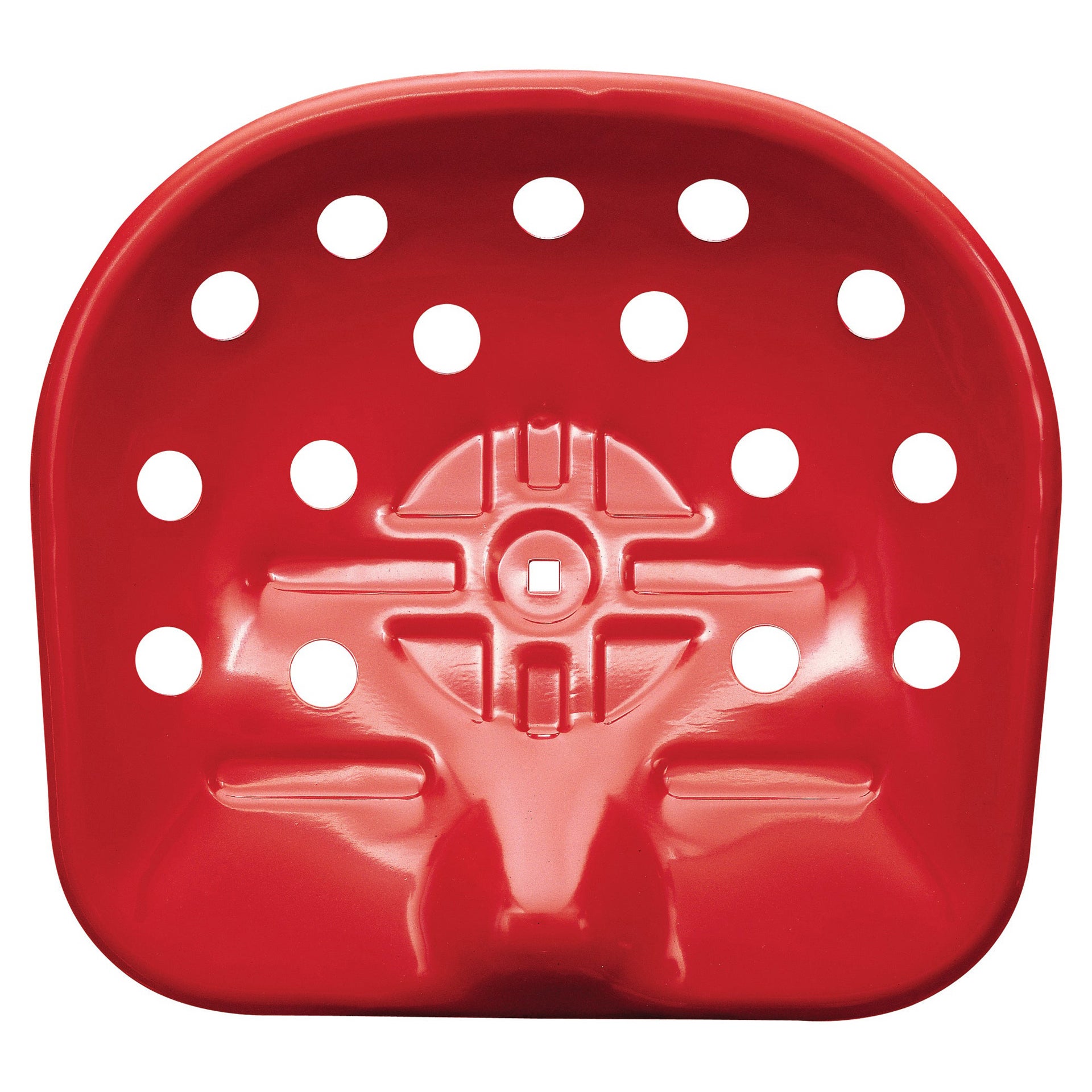 Zanotta Mezzadro Stool in Red with Chromium Plated Steel Stem & Beech Base