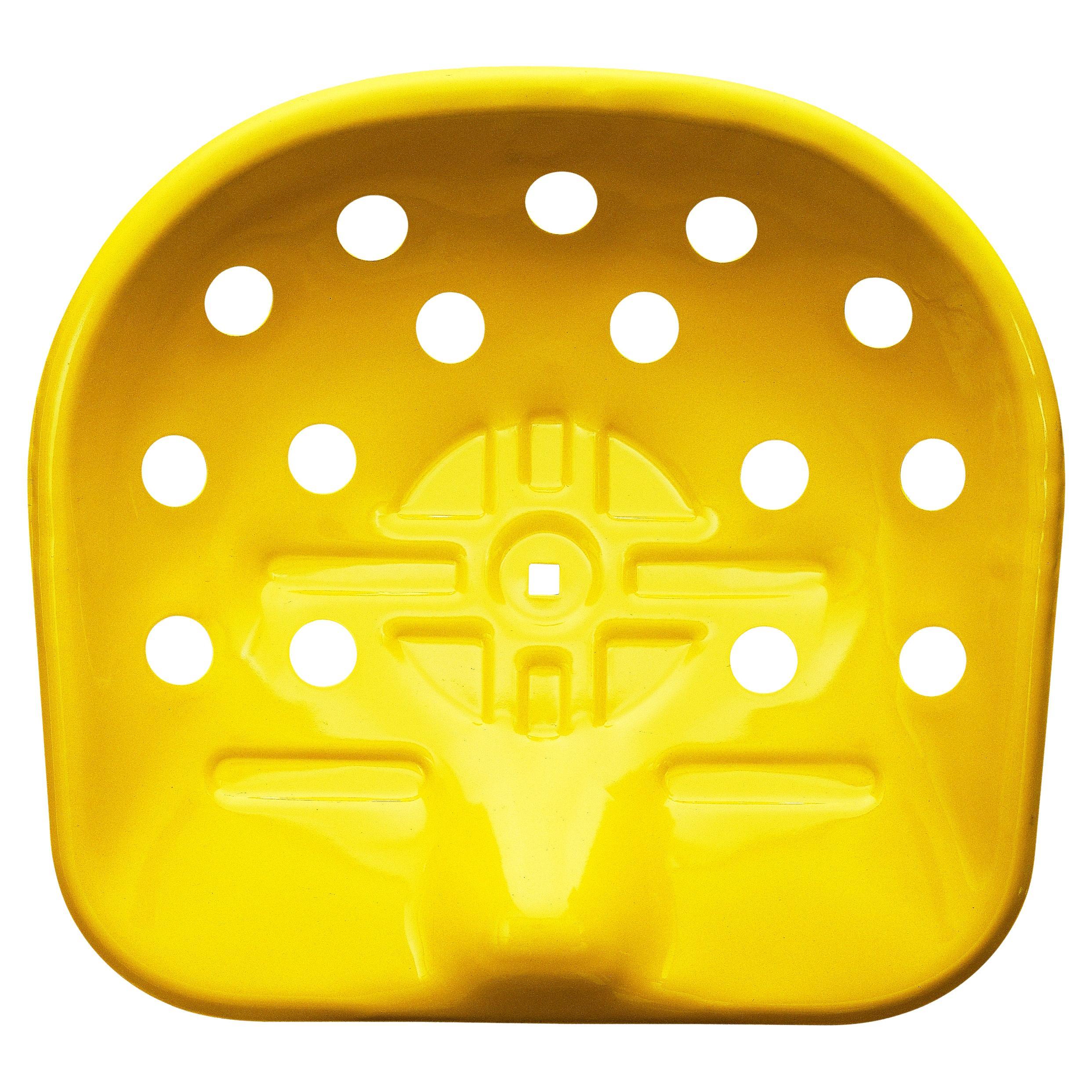 Tabouret Zanotta Mezzadro en jaune avec tige en acier plaqué chrome et base en hêtre