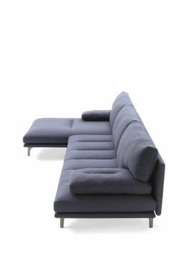 Zanotta Milano+ Modular Sofa in Purple Upholstery with Nickel-Satin Frame
