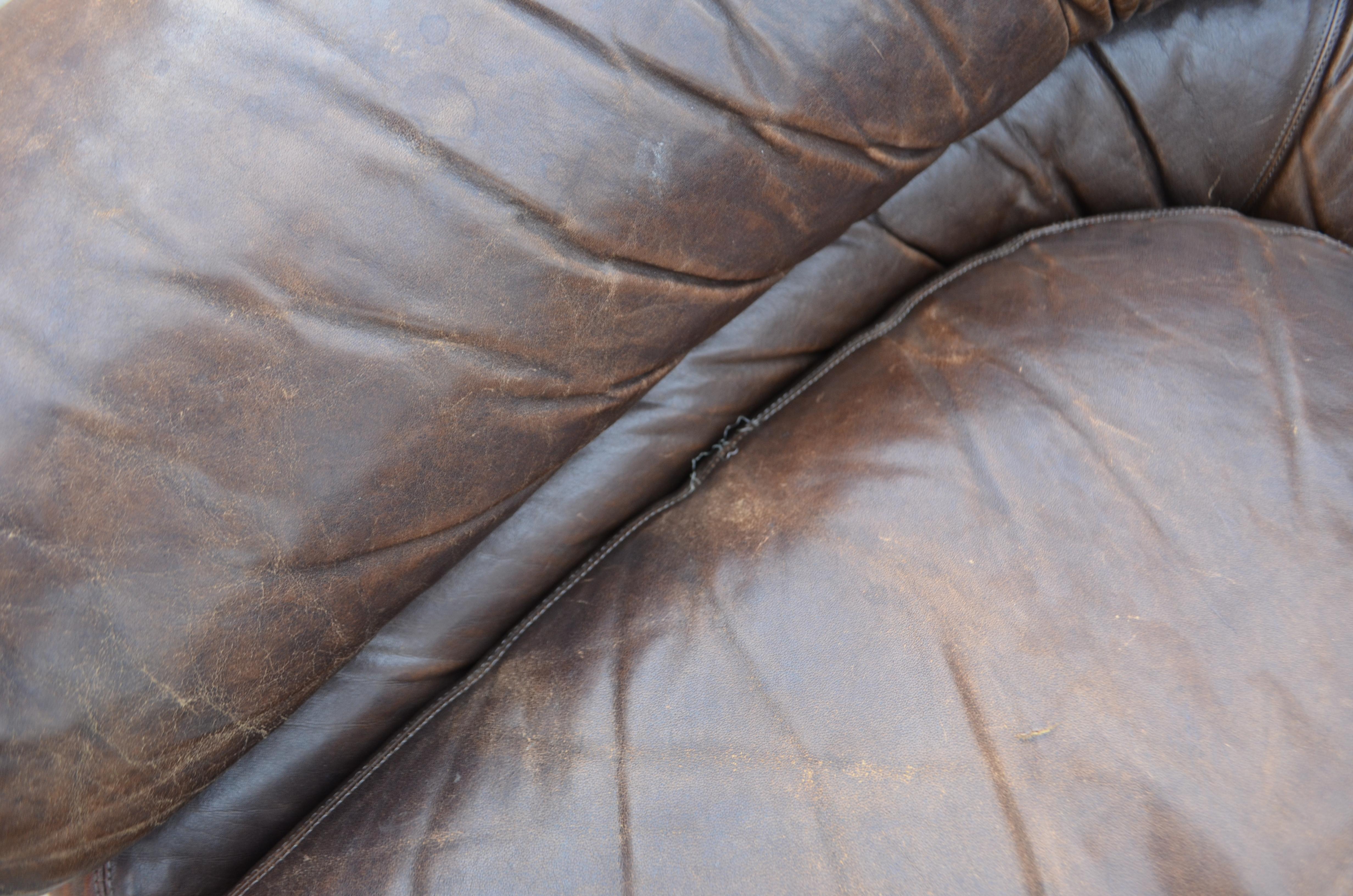 Zanotta Model Straccio De Pas, D'Urbino, Lomazzi Original Lounge Leather Chair For Sale 6