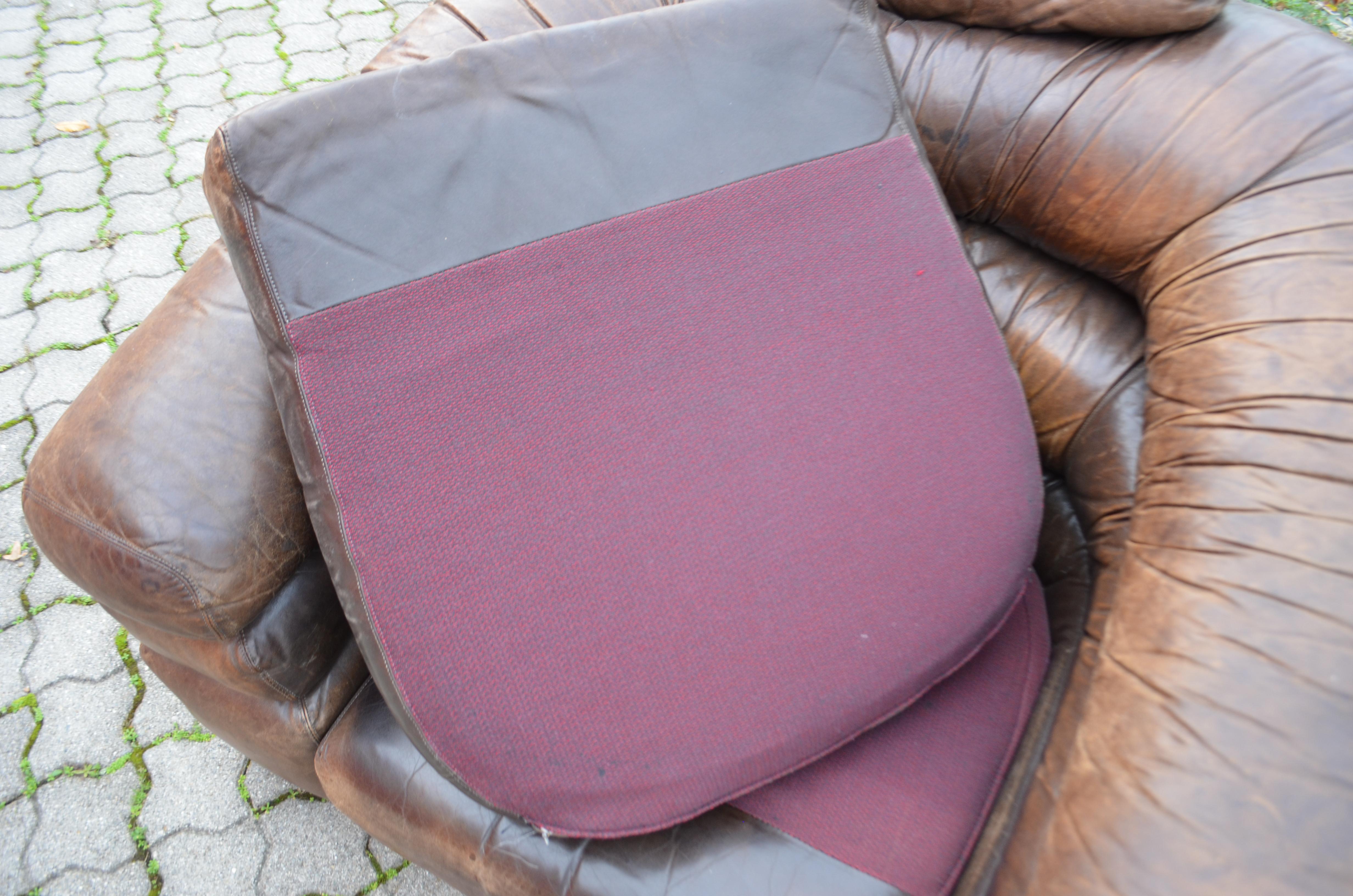 Zanotta Model Straccio De Pas, D'Urbino, Lomazzi Original Lounge Leather Chair For Sale 12