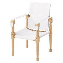 Sillón Zanotta Moretta de cuero blanco con estructura de haya natural