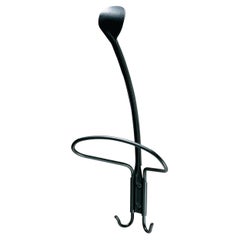 Zanotta Museo Coat Hanger in Black Painted Steel with Scratch-Resistant Finish