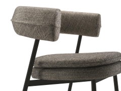 Zanotta Nena Armchair in Grey Fabric Upholstery with Matt Black Frame