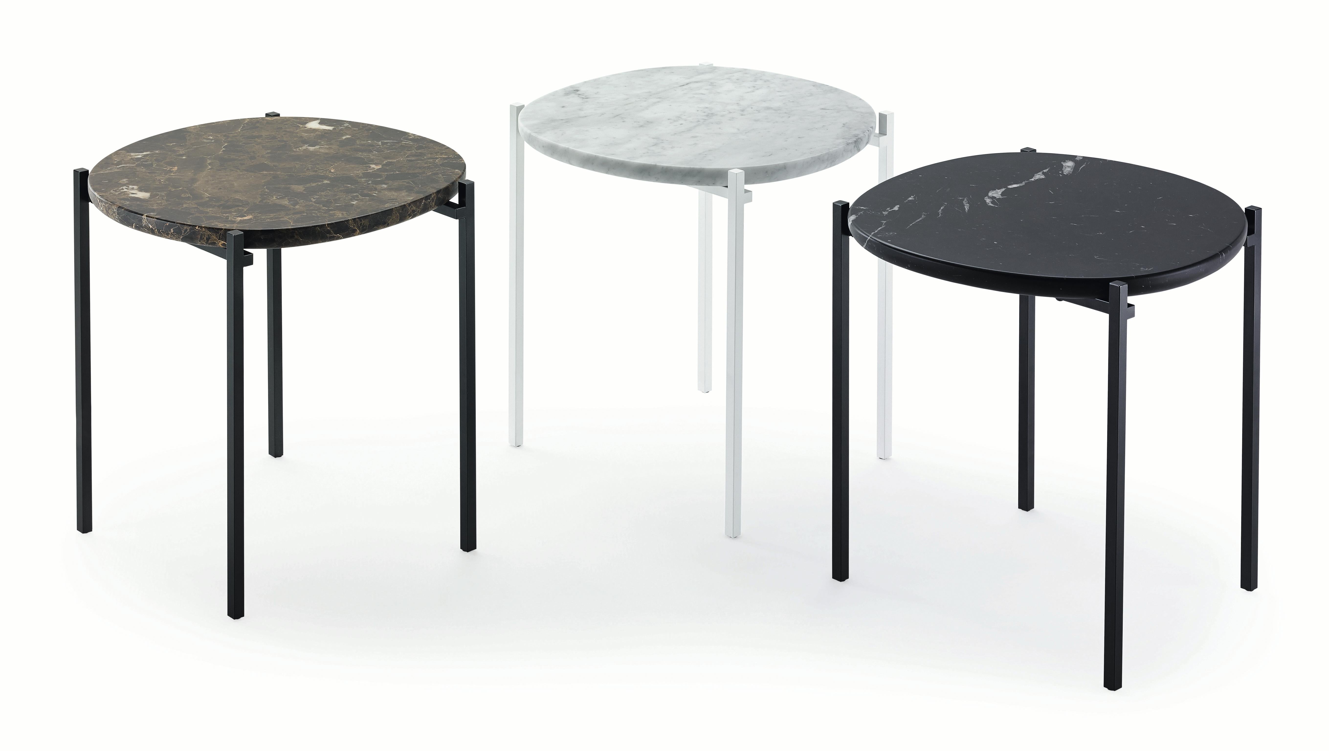 Zanotta Niobe Small Table with Black Marquinia Marble Top by Federica Capitani

Small table. Steel frame painted in the shades black or white. Tops available either in white Carrara marble, in black Marquinia marble or in Emperador marble, with