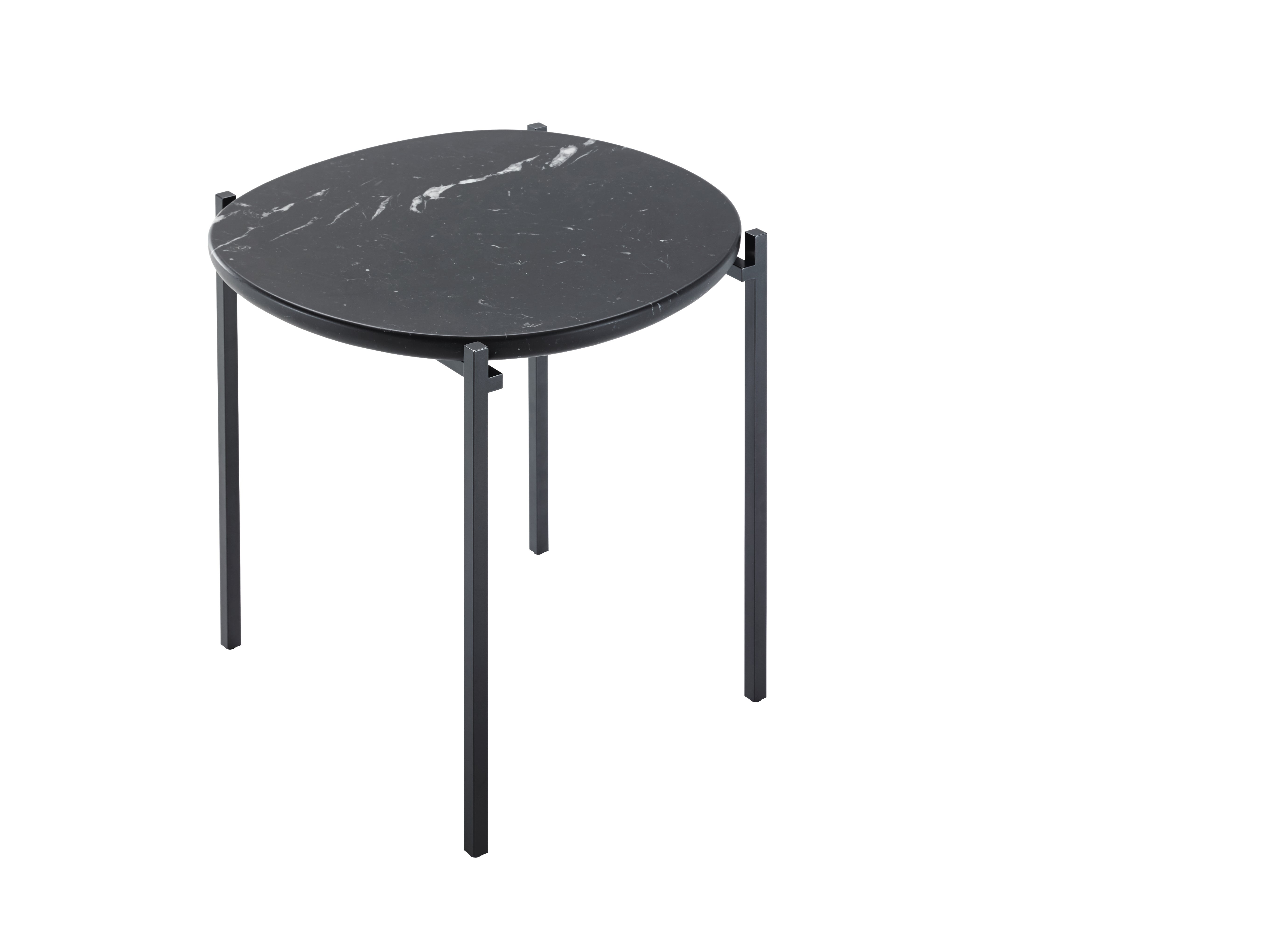 Zanotta Niobe Small Table with Black Marquinia Marble Top by Federica Capitani For Sale