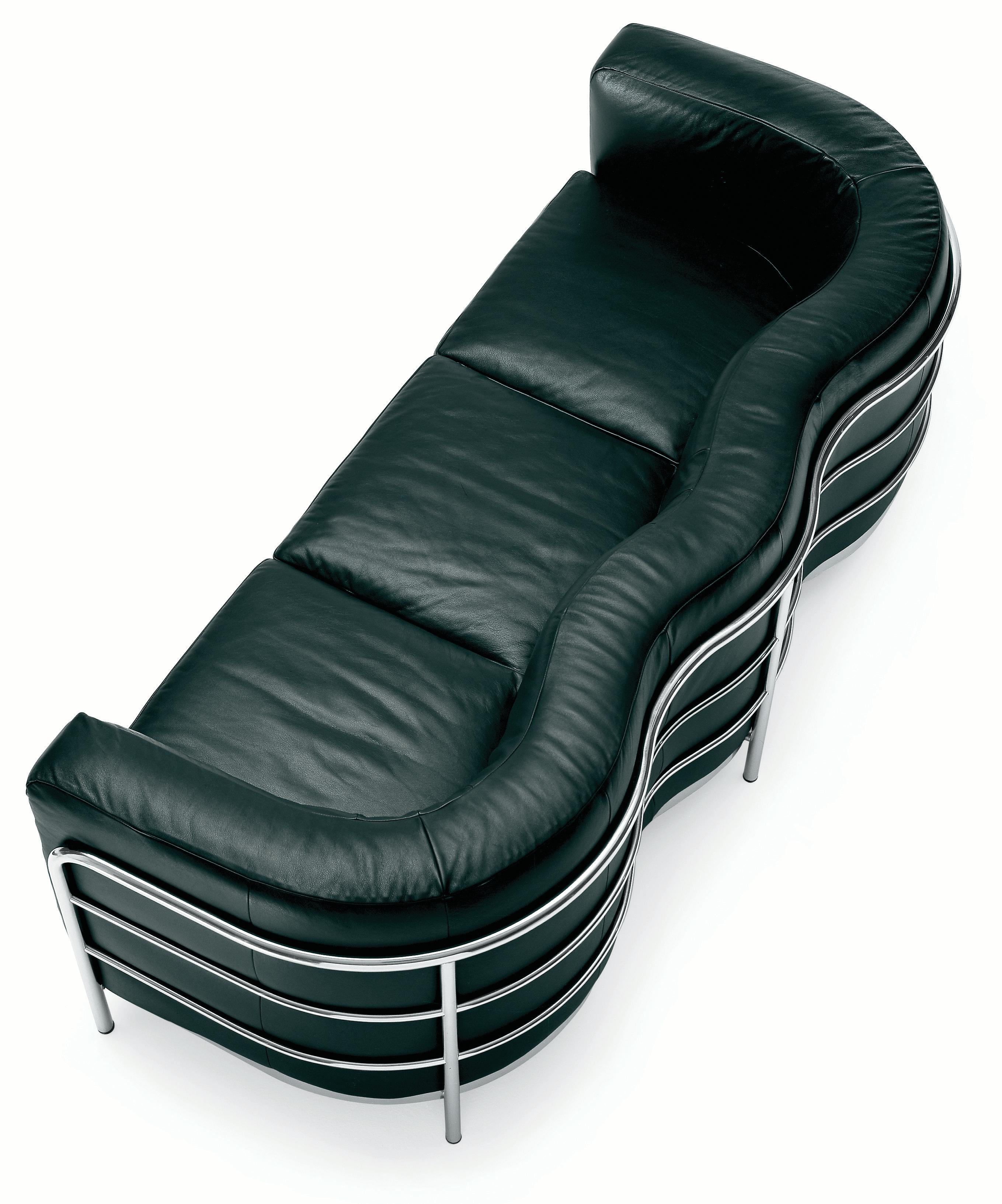 Zanotta Onda Armchair Three-Seater Sofa in Black Leather & Stainless Steel Frame by De Pas, D’Urbino, Lomazzi

18/8 stainless steel tubular frame. Upholstery in graduated polyurethane/ heat-bound polyester fibre. Removable fabric or leather cover.