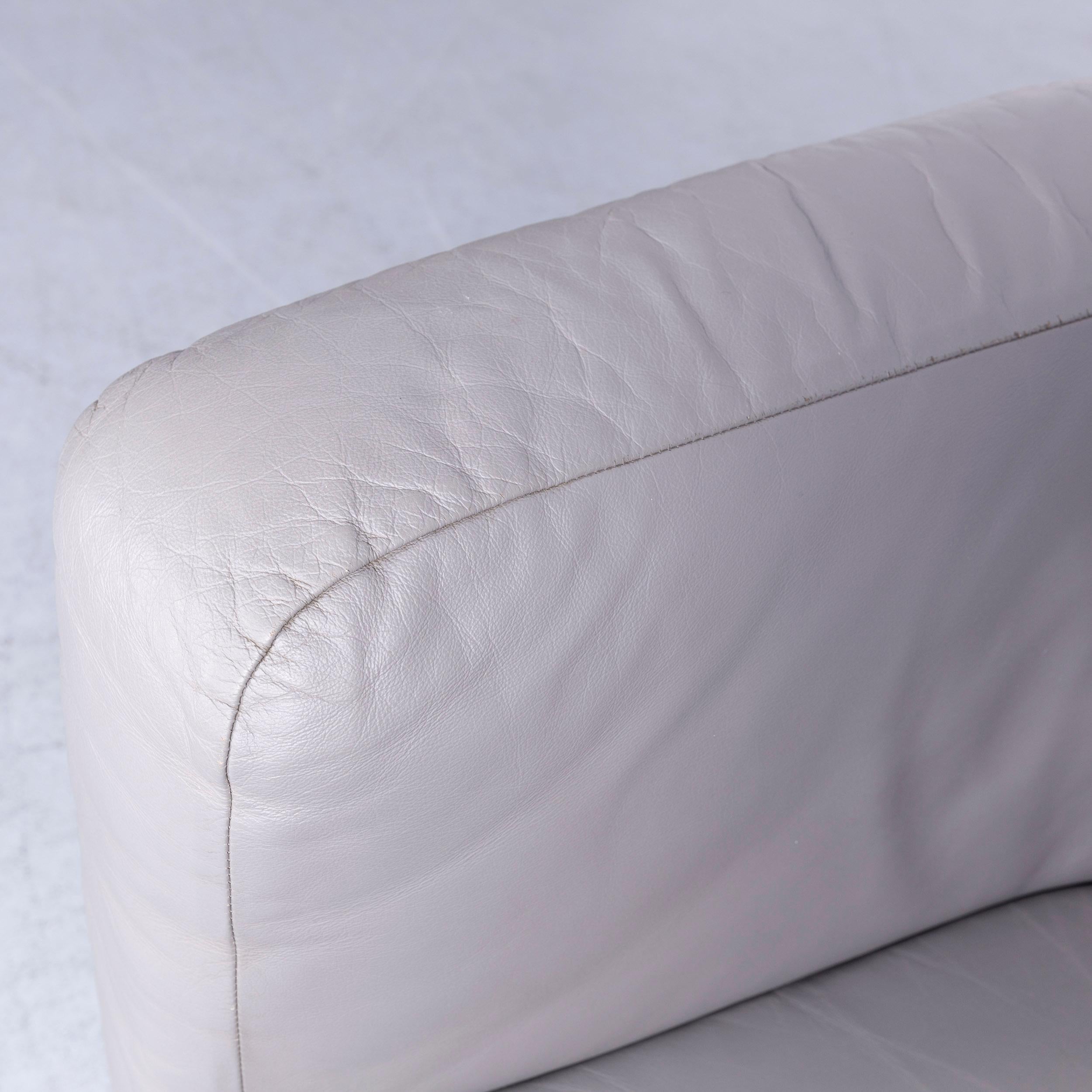 Contemporary Zanotta Onda Designer Sofa Leather Grey Two-Seat Couch