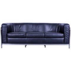 Zanotta Onda Designer Sofa Leather Schwarz Three-Seat