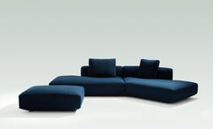 Zanotta Pianoalto Modular Sofa in Blue Fabric by Ludovica & Roberto Palomba