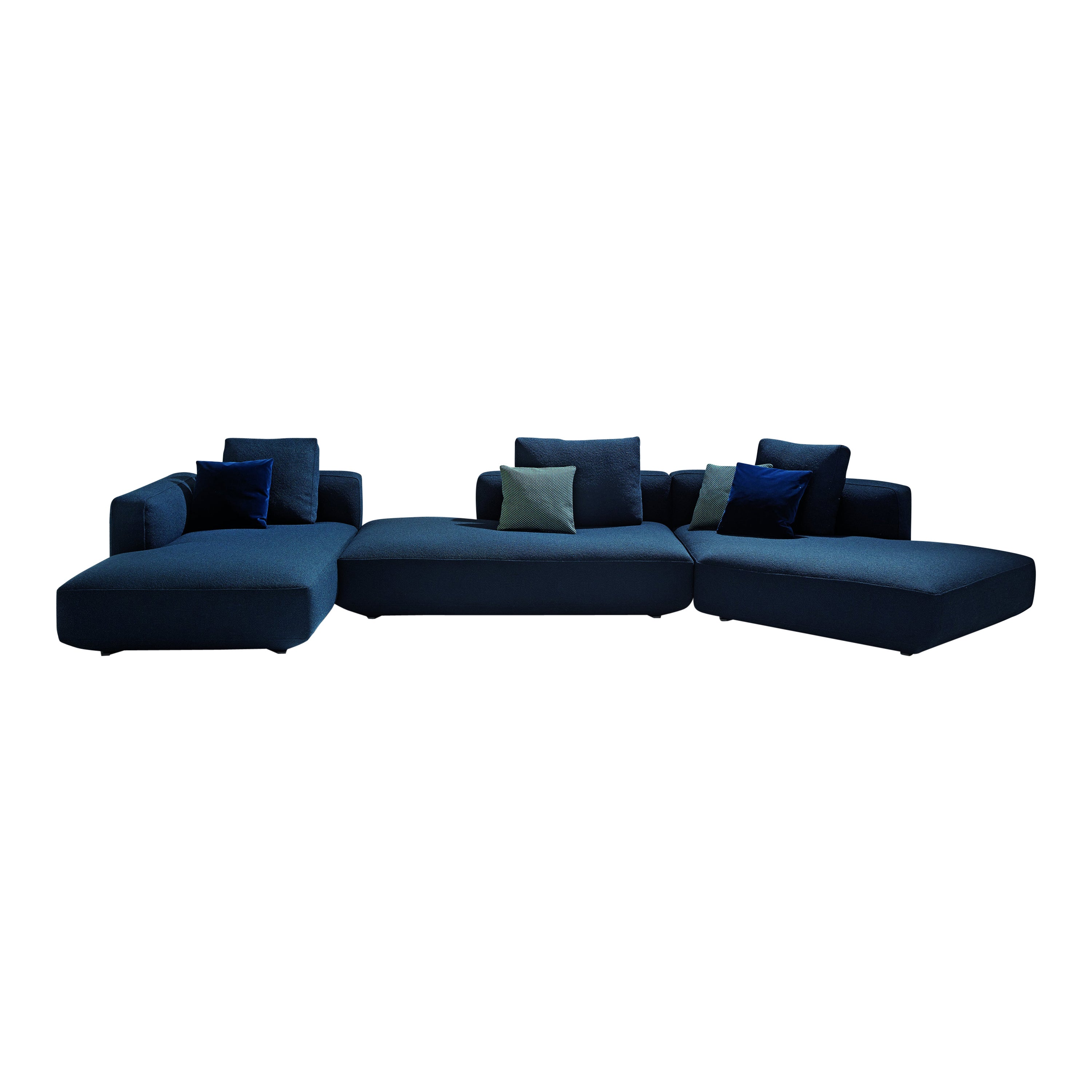 Modulares Sofa „Zanotta Pianoalto“ aus blauem Stoff von Ludovica &amp;amp; Roberto Palomba