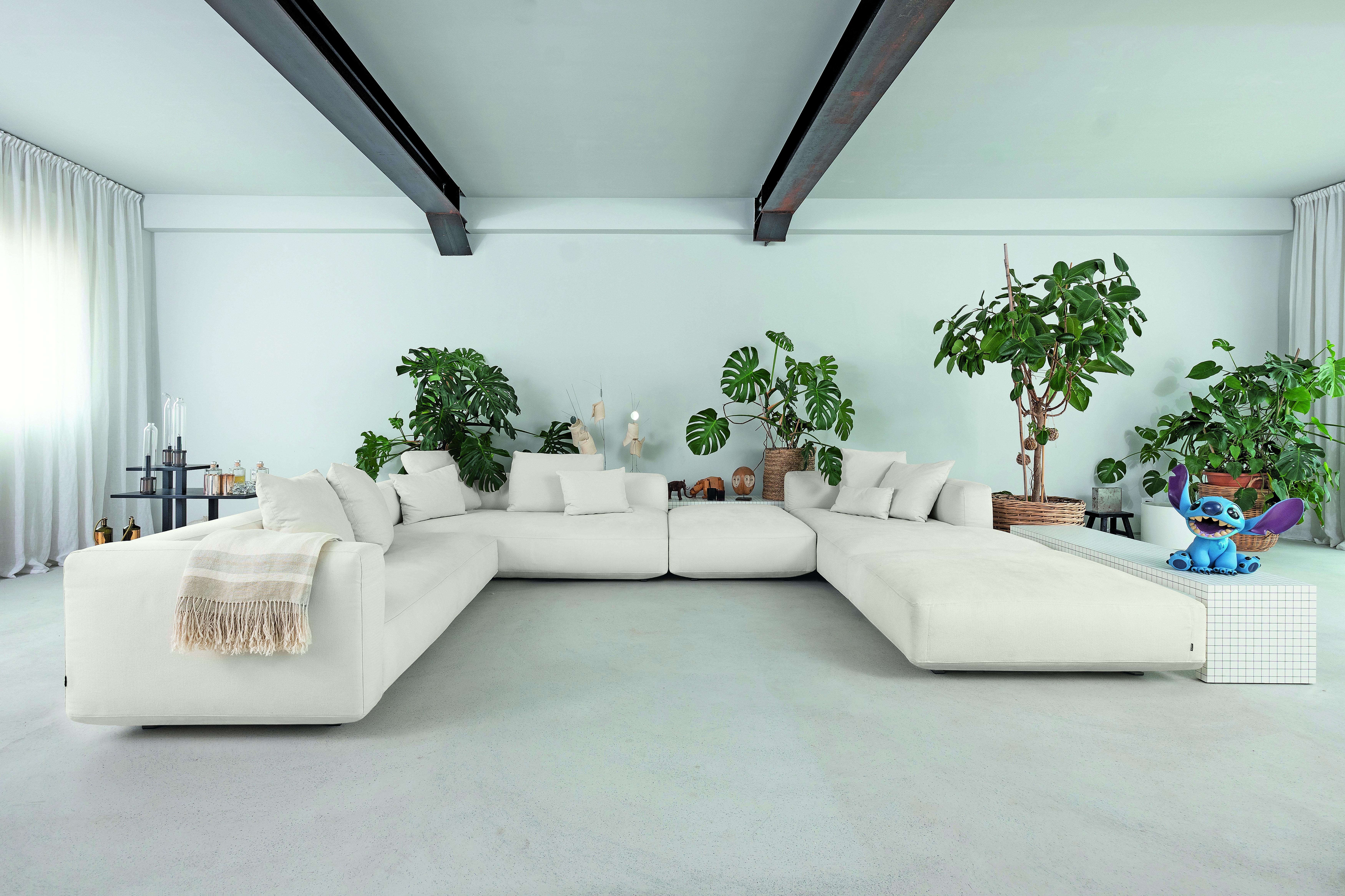 Zanotta Pianoalto Modular Sofa in White Fabric by Ludovica & Roberto Palomba For Sale 4