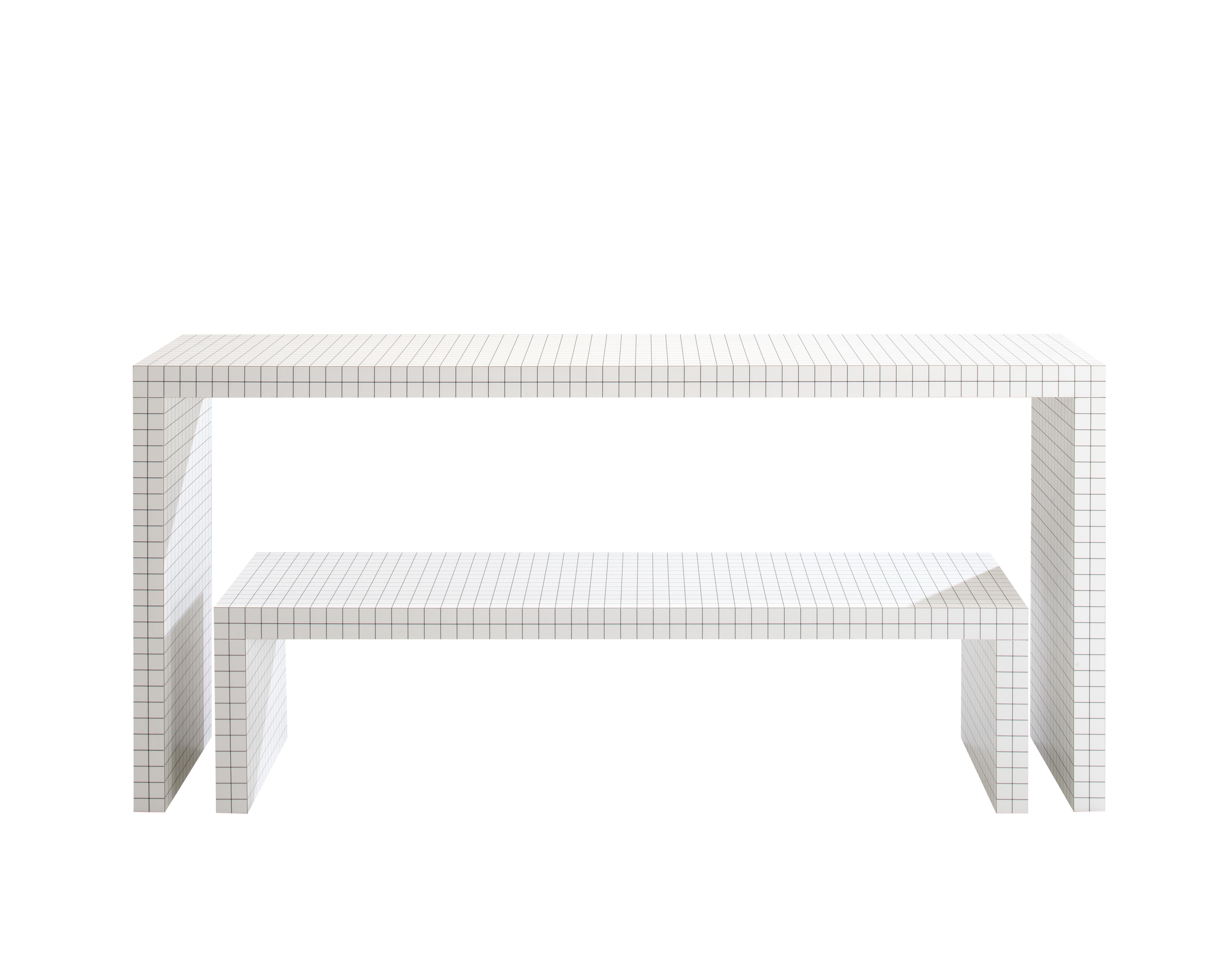Table console Zanotta Quaderna 710 en stratifié plastique blanc par Superstudio en vente 4