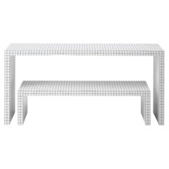 Zanotta Quaderna 710 Console Table in White Plastic Laminate by Superstudio