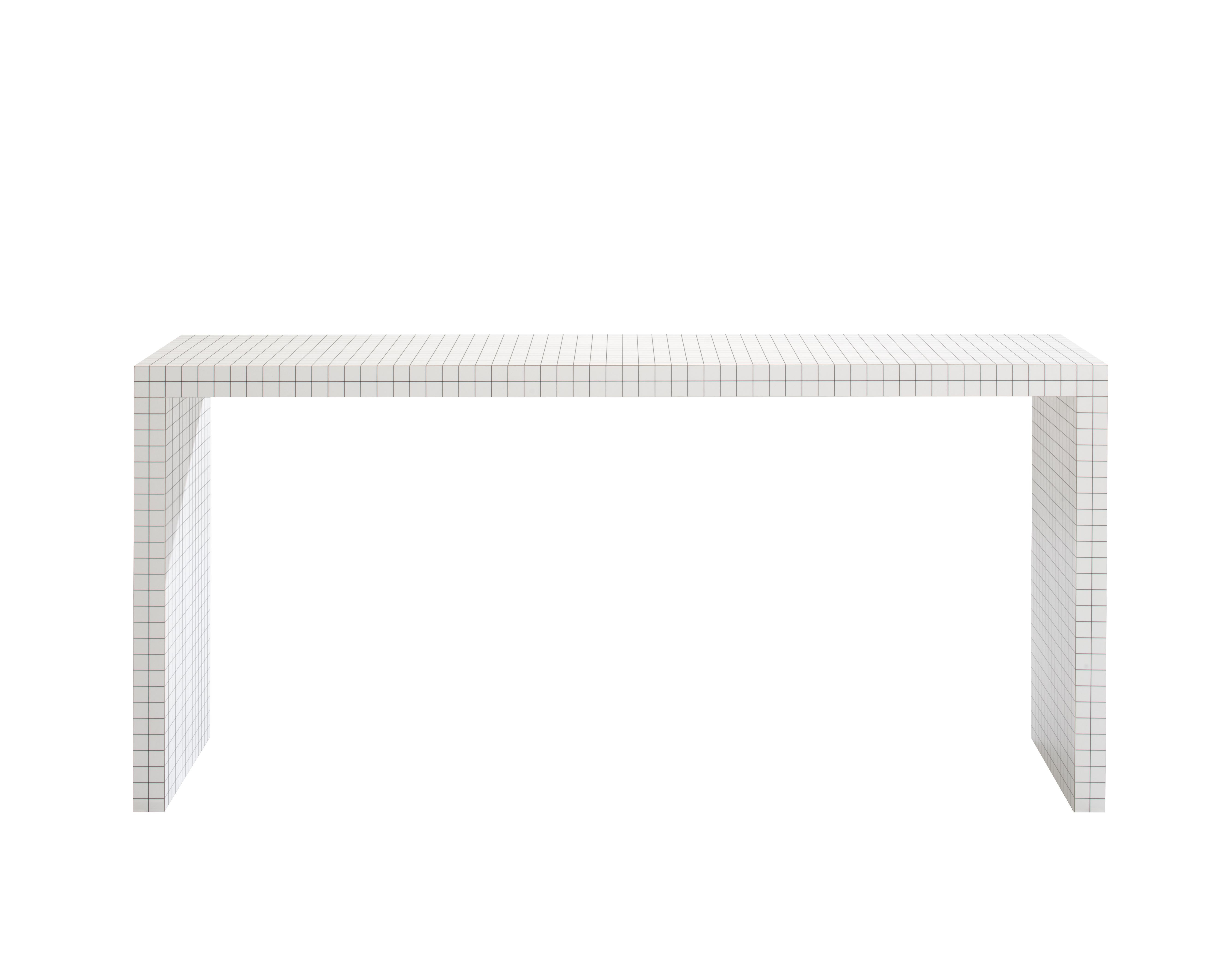 Table console Zanotta Quaderna 710 en stratifié plastique blanc par Superstudio en vente 3
