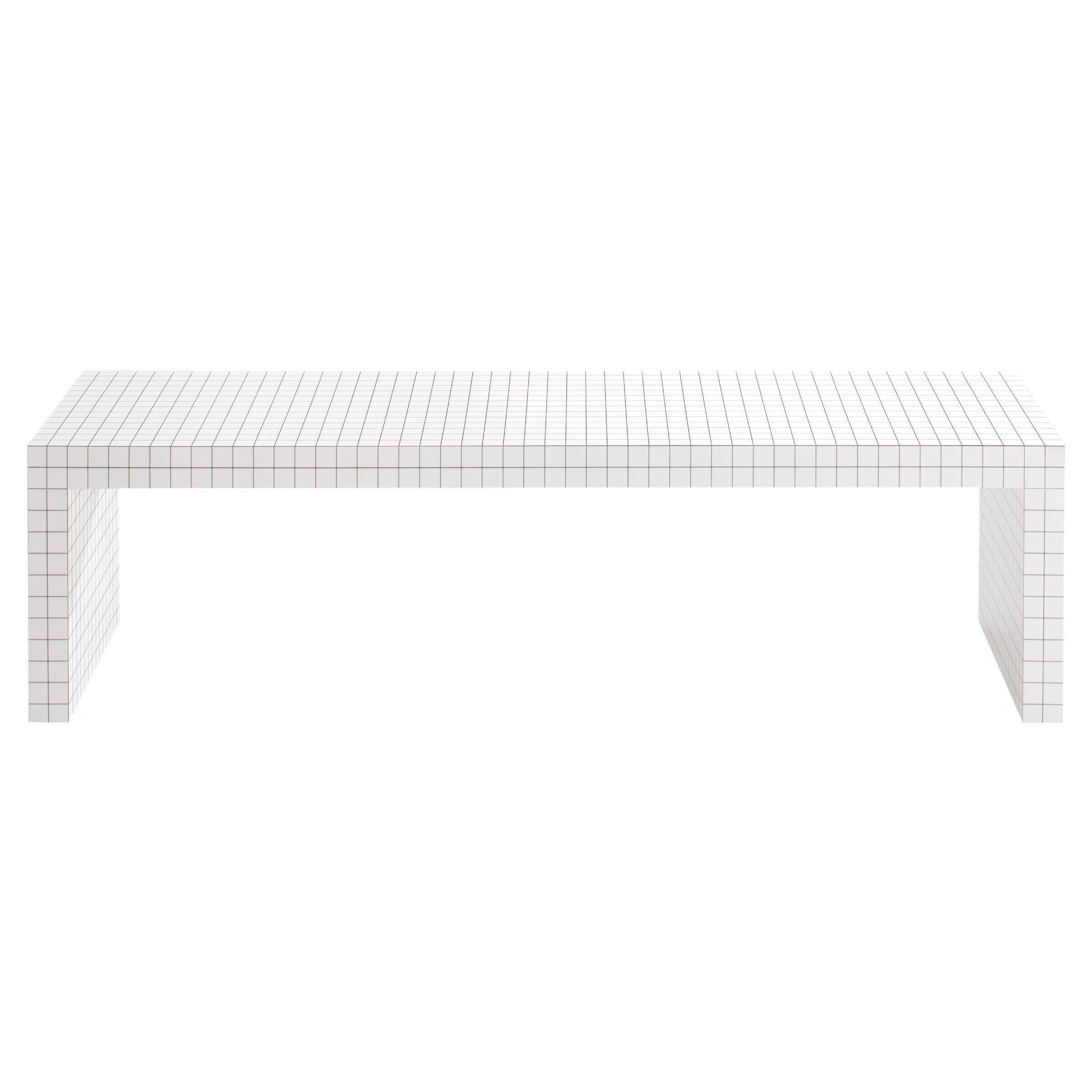 Table console Zanotta Quaderna 710 en stratifié plastique blanc par Superstudio