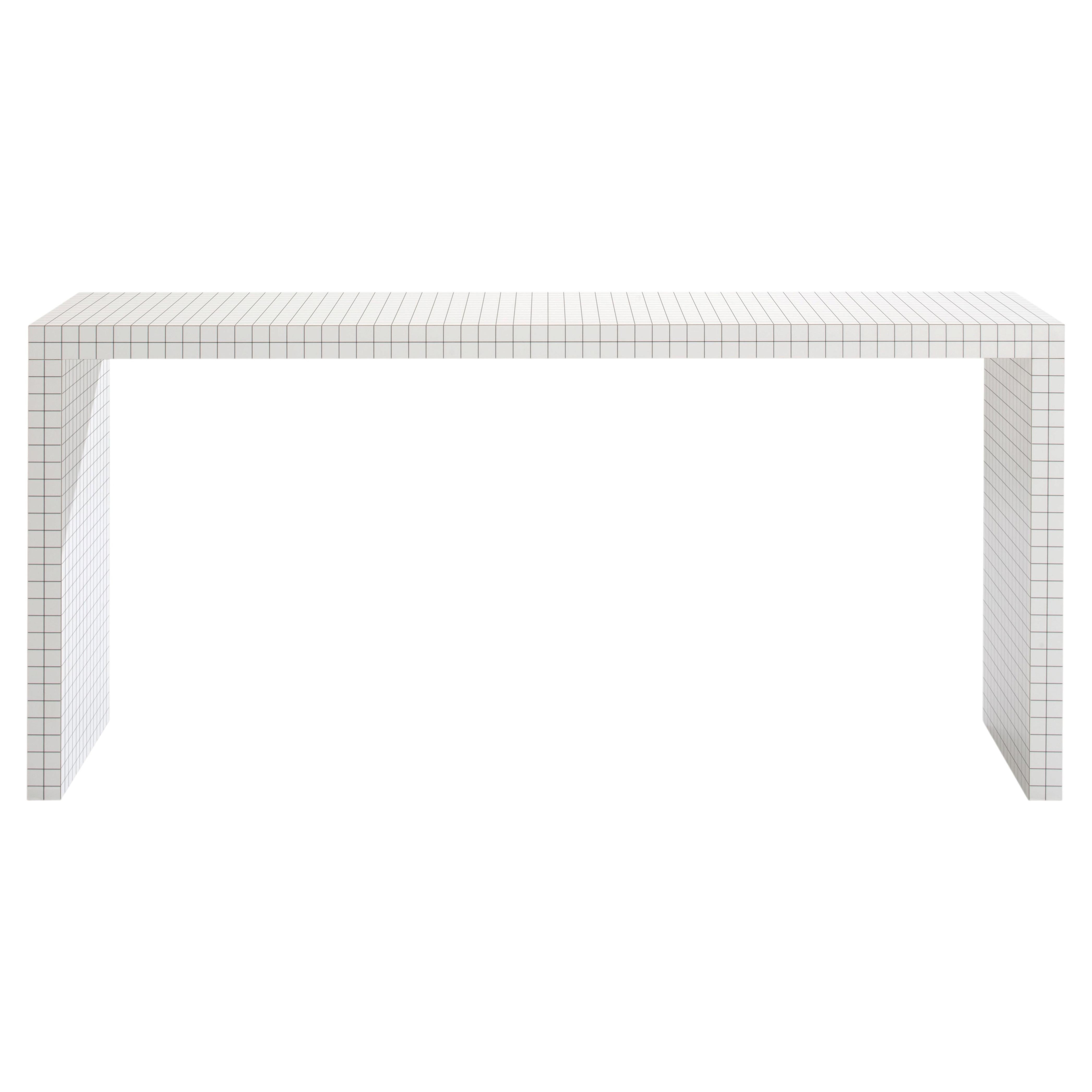 Zanotta Quaderna 710 Consolle in White Plastic Laminate by Superstudio