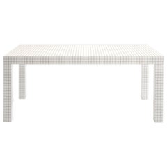 Zanotta Quaderna Dining Table in White Plastic Laminate by Superstudio