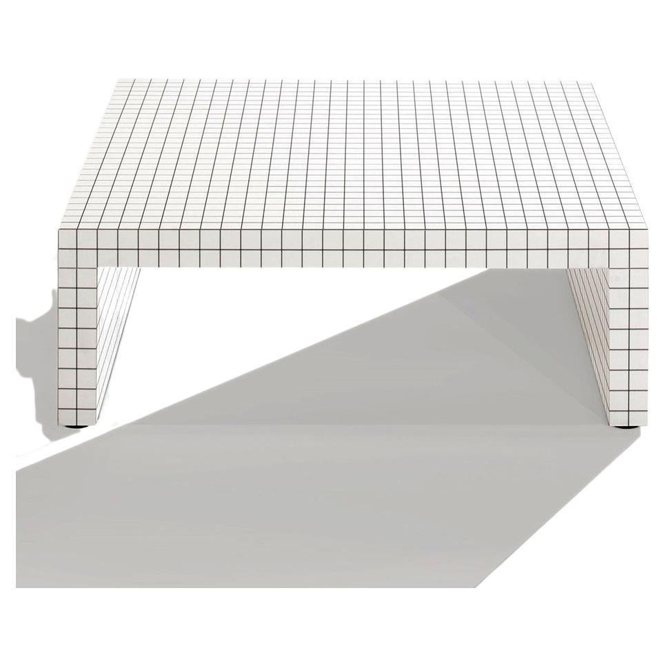 Zanotta Quaderna 656 Small Table in White Plastic Laminate by Superstudio For Sale