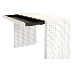 Zanotta Quaderna 2750Table/Writing Desk in White Plastic Laminate by Superstudio