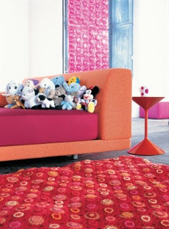 Zanotta Queen Size Greg Bed in Grey Upholstery with Steel Frame by Emaf Progetti