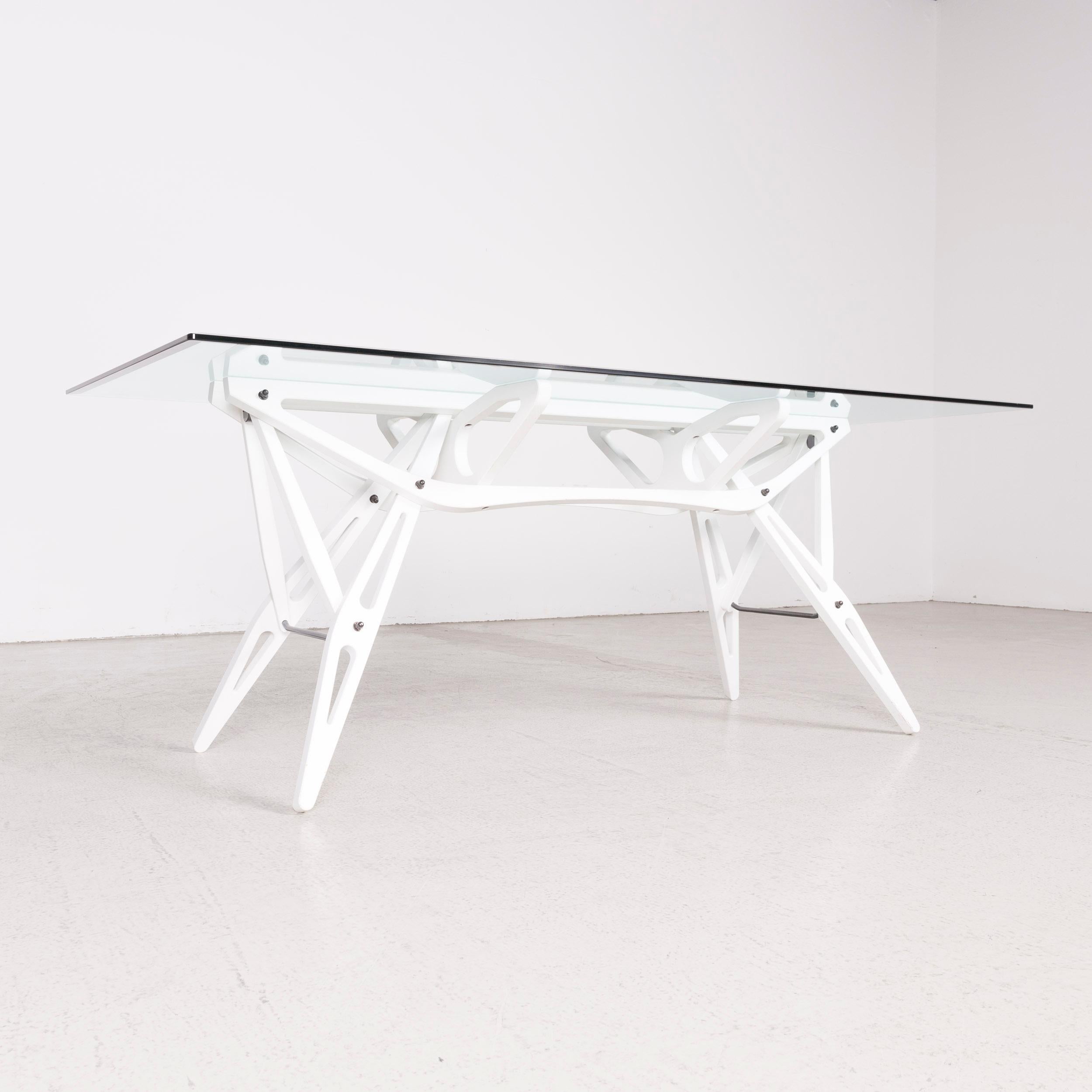 Zanotta Real Designer Glass Table White For Sale 4