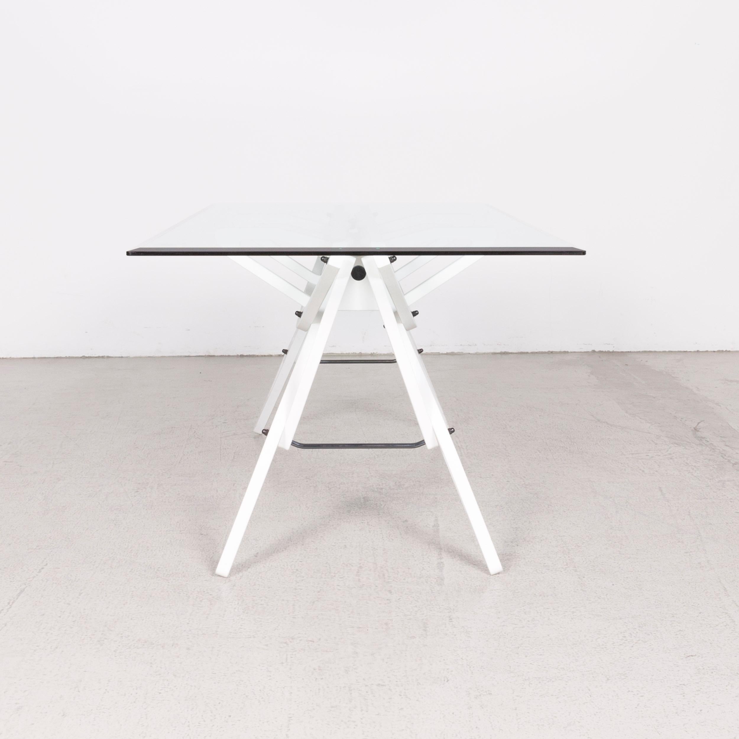 Zanotta Real Designer Glass Table White For Sale 5