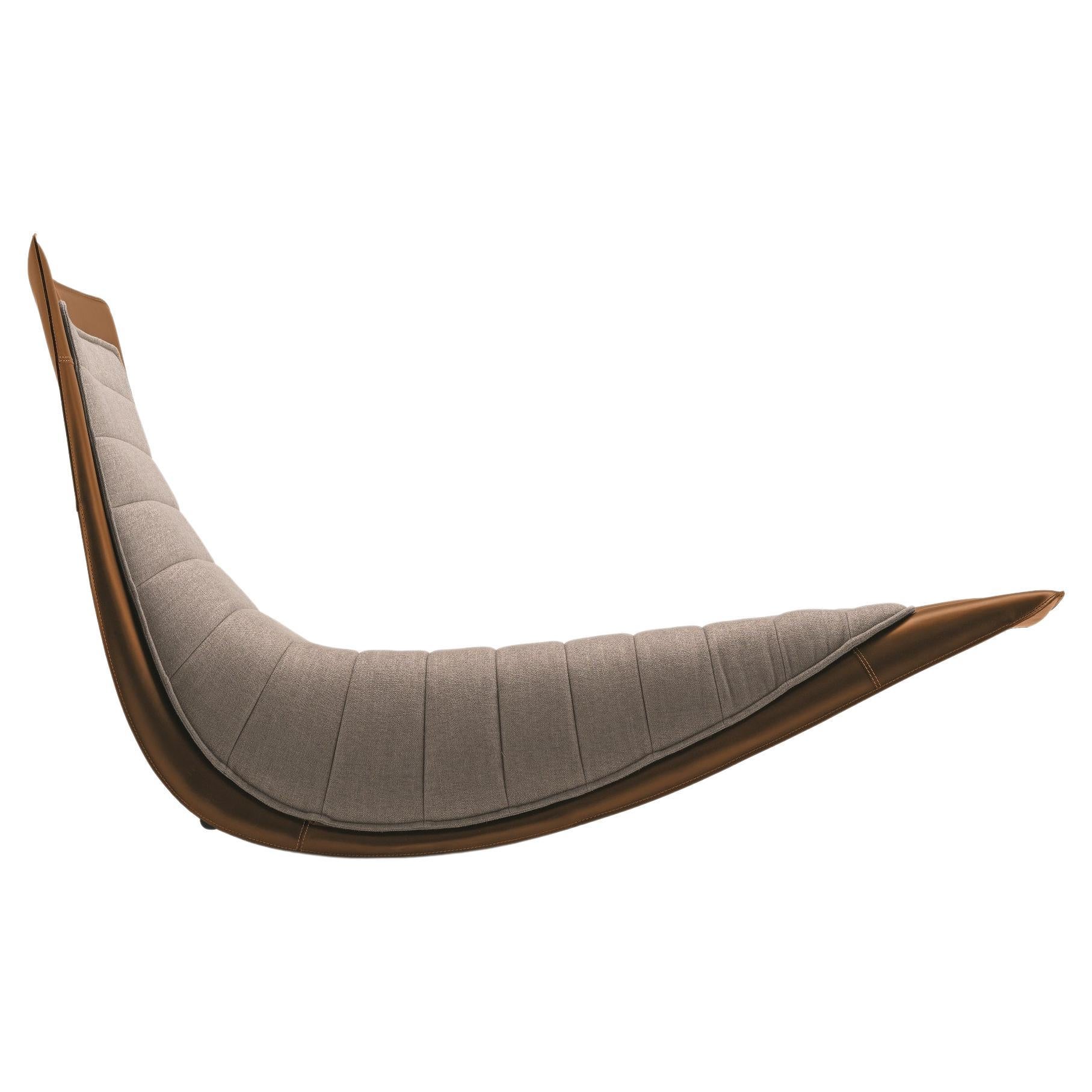 Zanotta Rider Tilting Chaise Longue in Brown Fabric by Ludovica+Roberto Palomba For Sale
