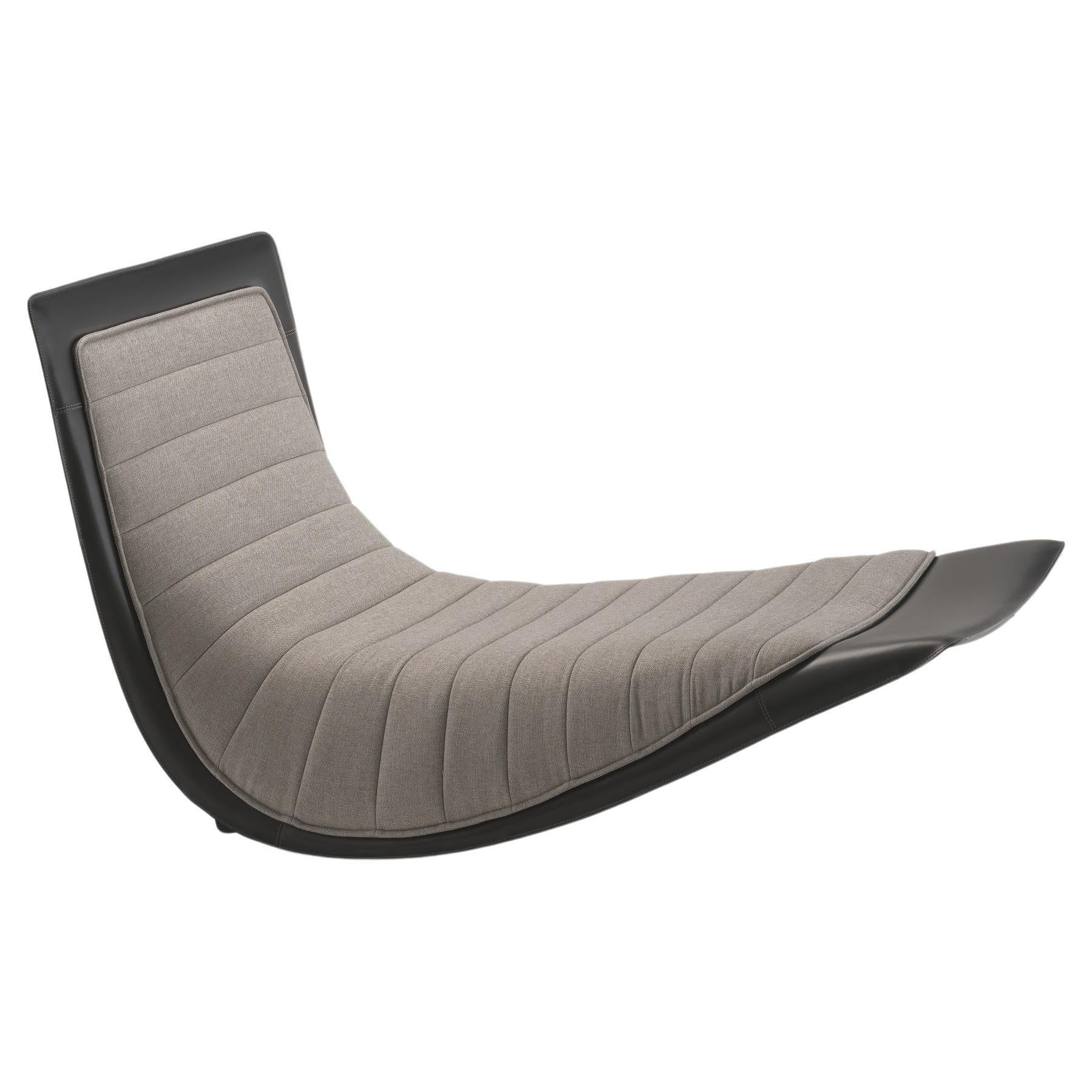 Zanotta Rider Tilting Chaise Longue in Grey Fabric by Ludovica+Roberto Palomba For Sale