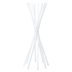Zanotta Sciangai Adjustable Clothes Stand with Frame in White Varnished Ash