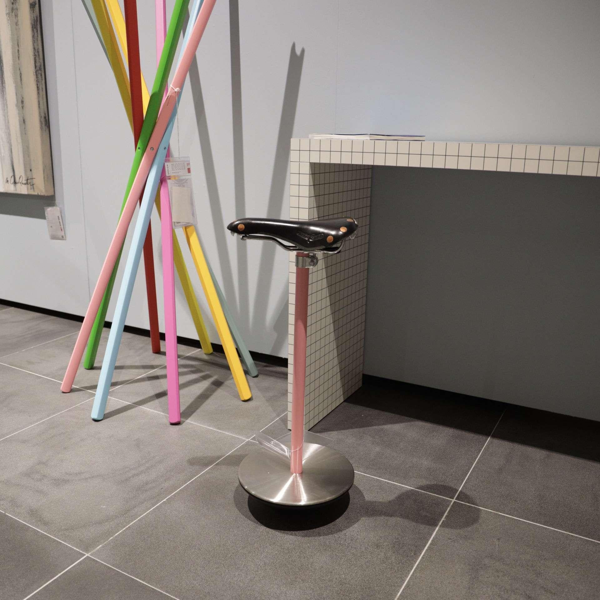 Contemporary Zanotta Sella Bicycle Pink Stool by  Achille and Pier Giacomo Castiglioni For Sale