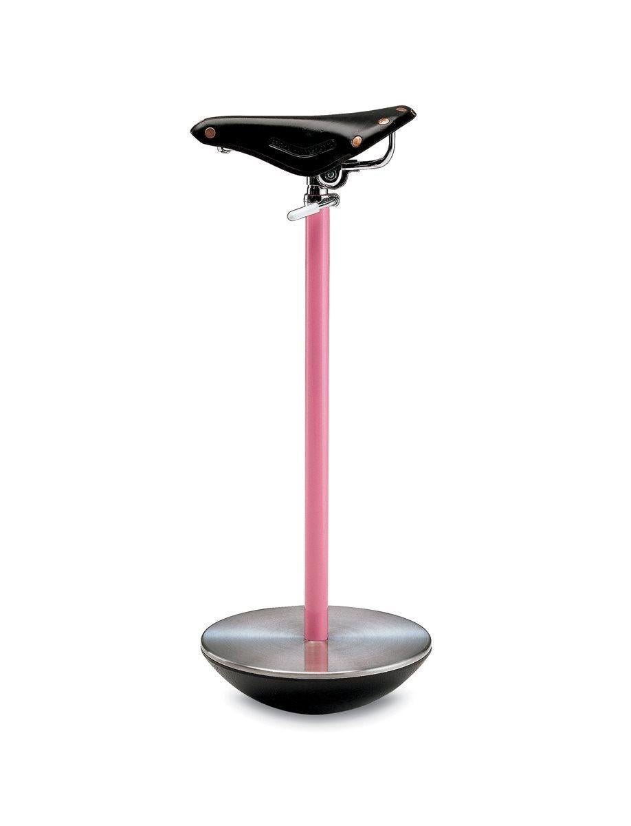 Steel Zanotta Sella Bicycle Pink Stool by  Achille and Pier Giacomo Castiglioni For Sale