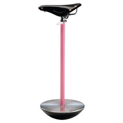 Zanotta Sella Seat in Pink Lacquered Steel Column with Cast-iron Base