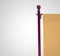 Zanotta Servento Screen in Red Steel Post with Canvas by Achille Castiglioni