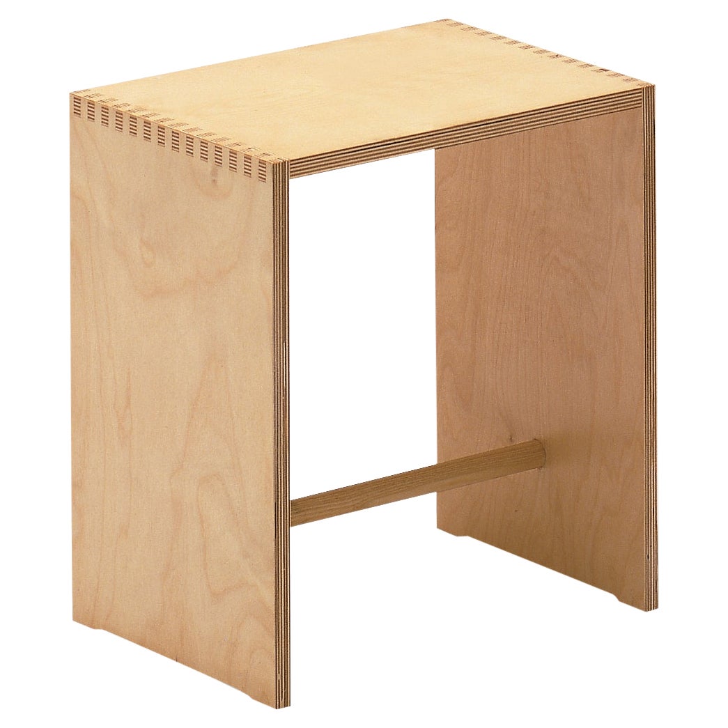 Zanotta Sgabillo Stool in Natural Varnished Frame by Max Bill
