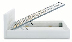 Zanotta Small Box Bed with Container Unit in Beige Upholstery with Steel Frame