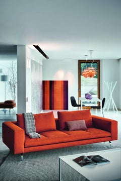 Zanotta Small Bruce Sofa in Grey Upholstery with Black Painted Steel Frame