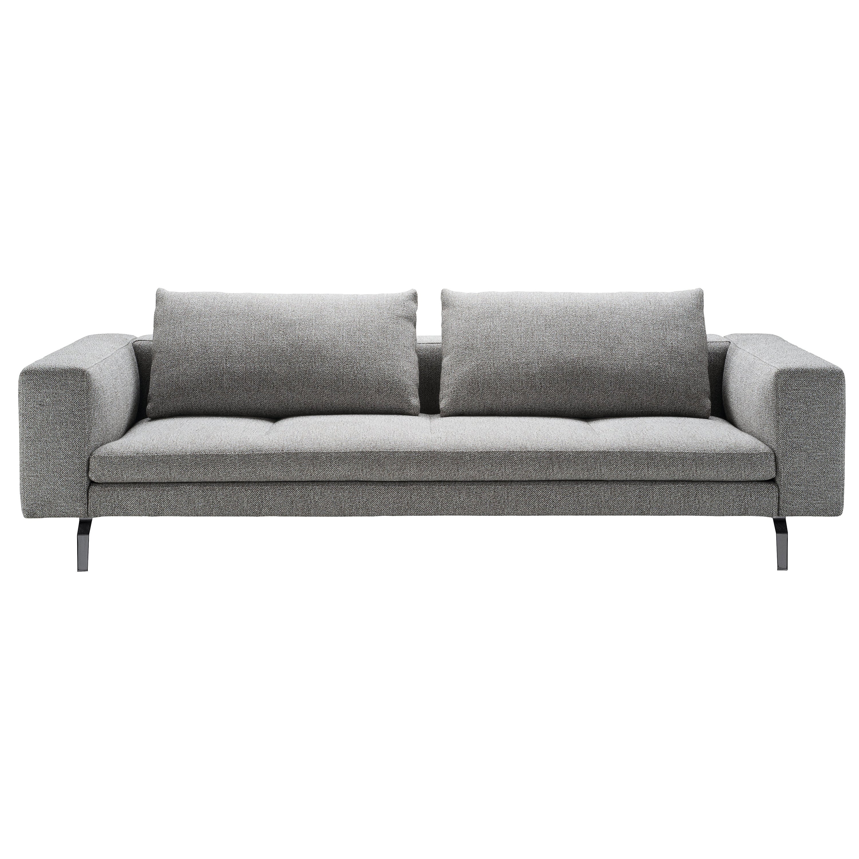Kleines Bruce-Sofa von Zanotta mit grauer Polsterung und schwarz lackiertem Stahlrahmen im Angebot