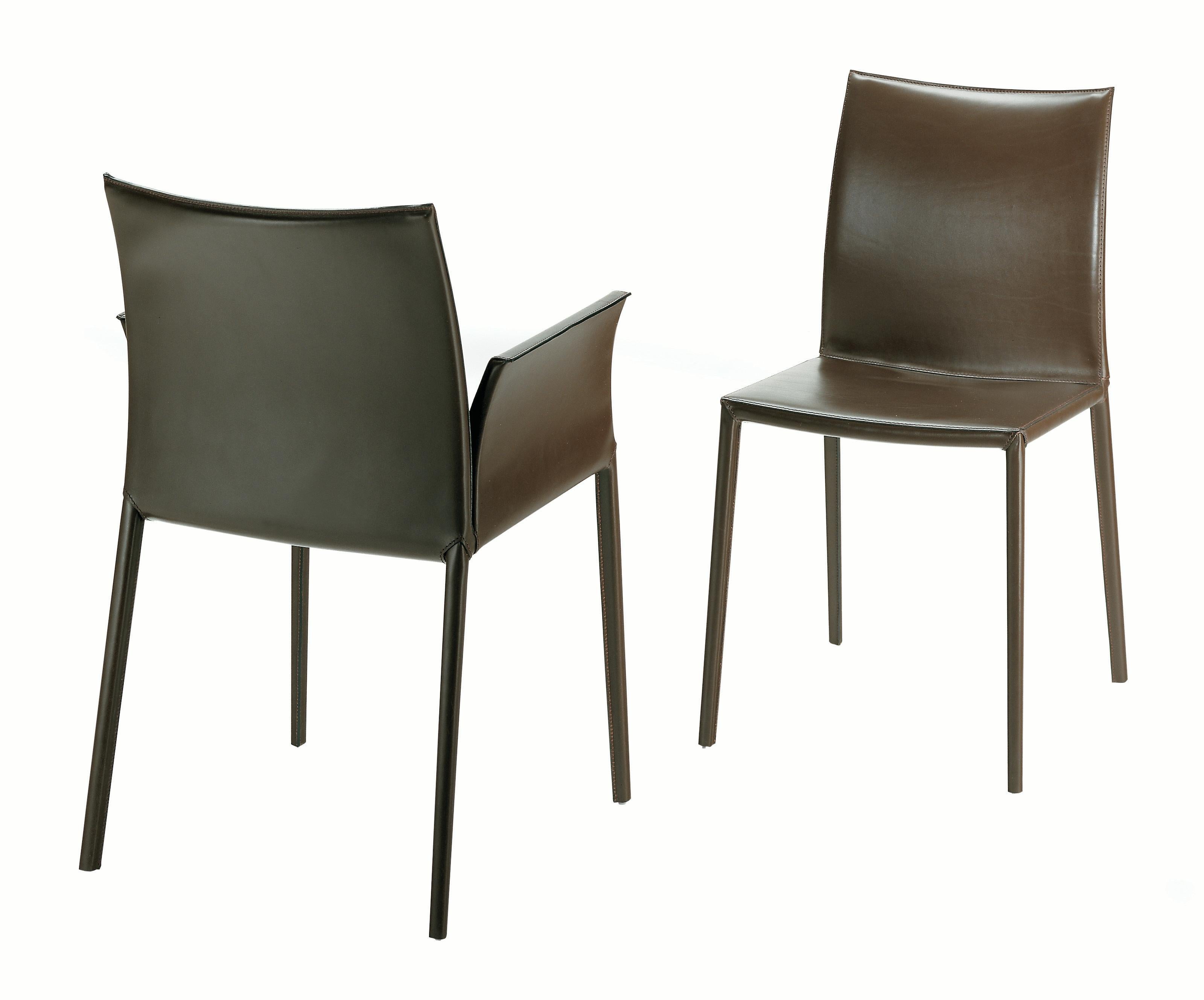 Italian Zanotta Small Lea Chair in Light Brown Cowhide Seat & Legs with Aluminium Frame For Sale